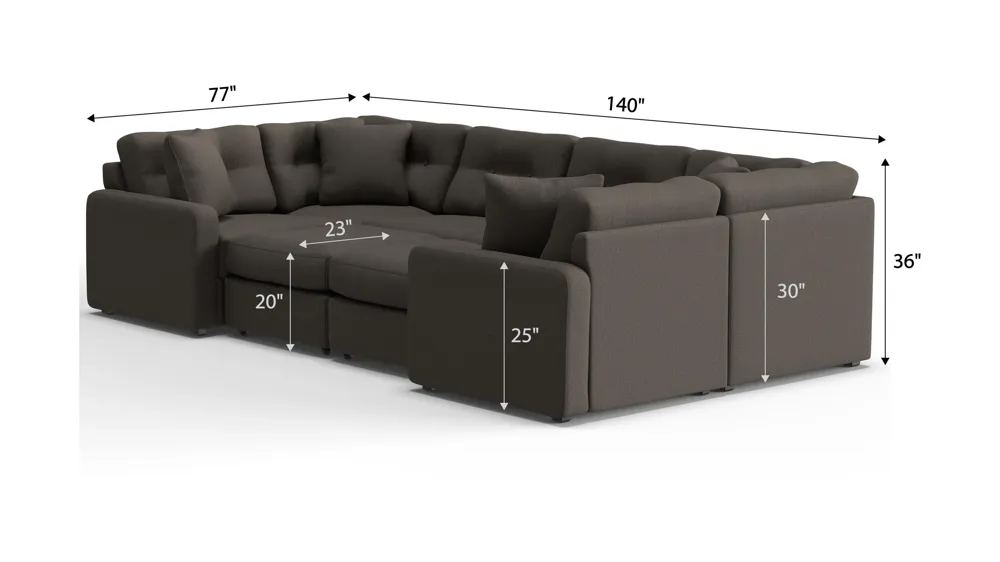 ModularOne 8-pc. Sectional Dimensions