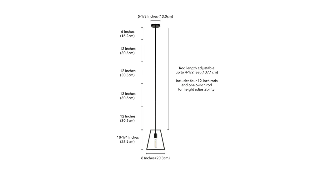Lyon Open-Framed Pendant Dimensions