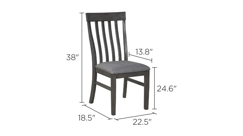 Luvoni Contemporary Dining Upholstered Side Chair Set of 2 Dimensions