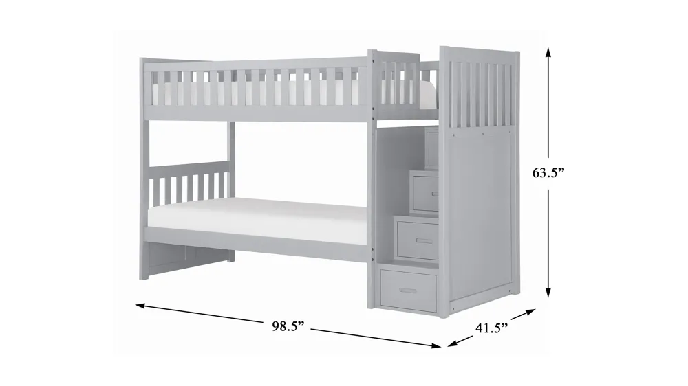 Belisar Bunk Bed with Reversible Step Storage Dimensions