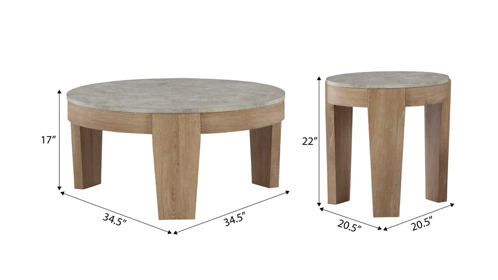 Guystone 3-pc. Occasional Table Set Dimensions
