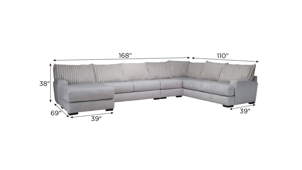 Mondo 4-pc. Sectional Dimensions
