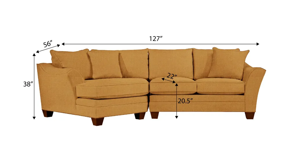 Foresthill 2-pc. Left Hand Cuddler Sectional Sofa Dimensions
