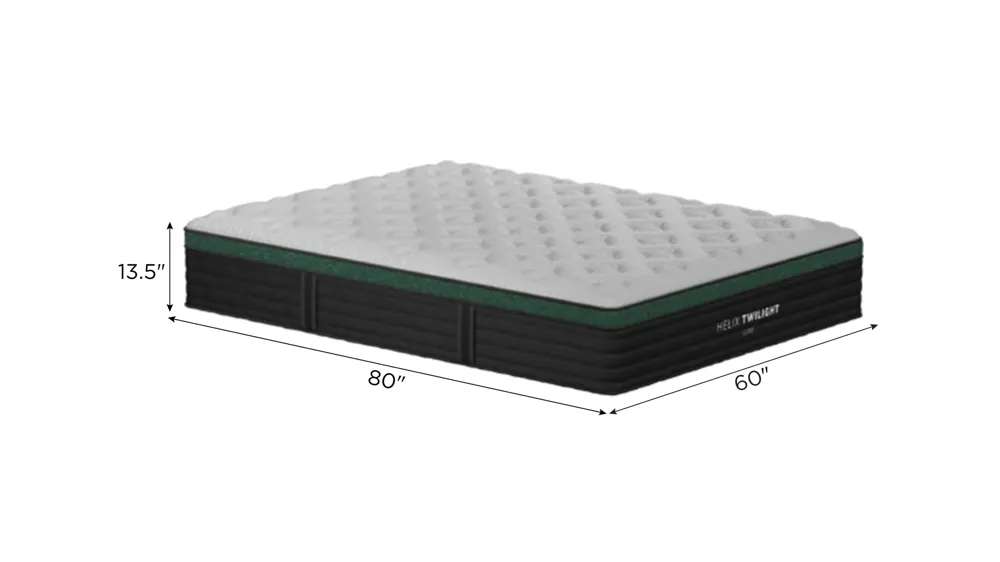 Helix Twilight Luxe Mattress with GlacioTex Cooling Cover Dimensions