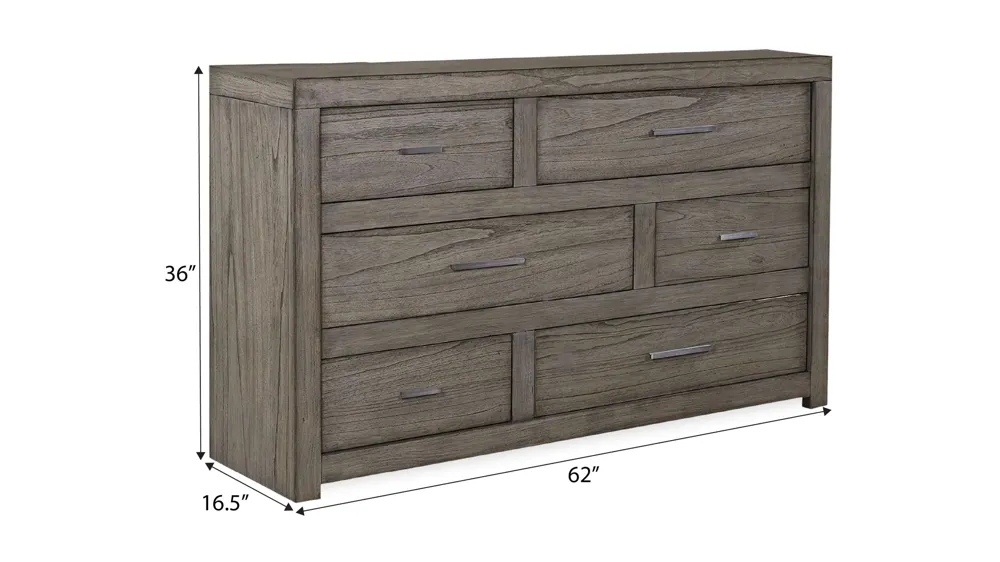 Modern Loft 6 Drawer Dresser Dimensions
