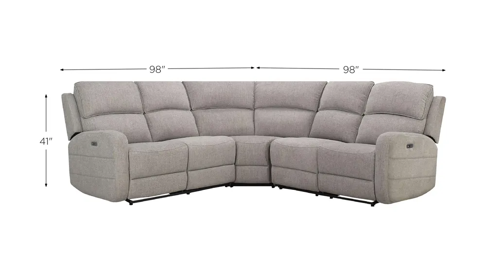 Everitt Chenille 3-pc. Power Sectional Dimensions