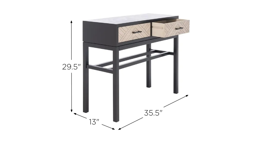 Dryden 2 Drawer Console Table Dimensions