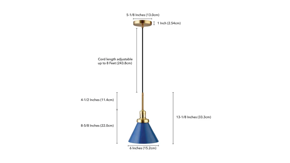 Marcio Pendant Dimensions