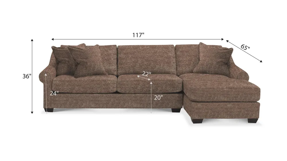 Thatcher 2-pc. Sectional Dimensions