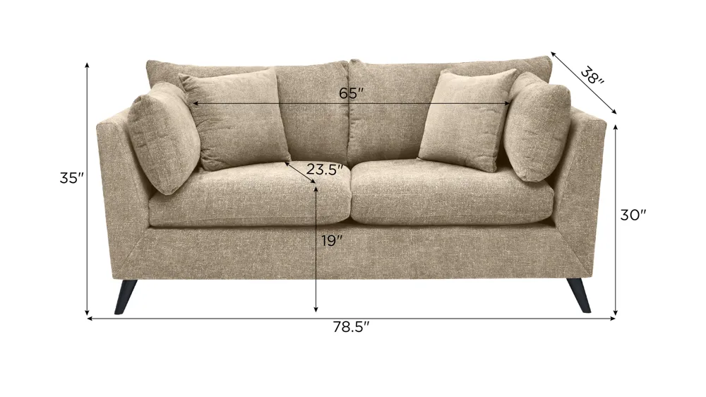 Caruso Loveseat Dimensions