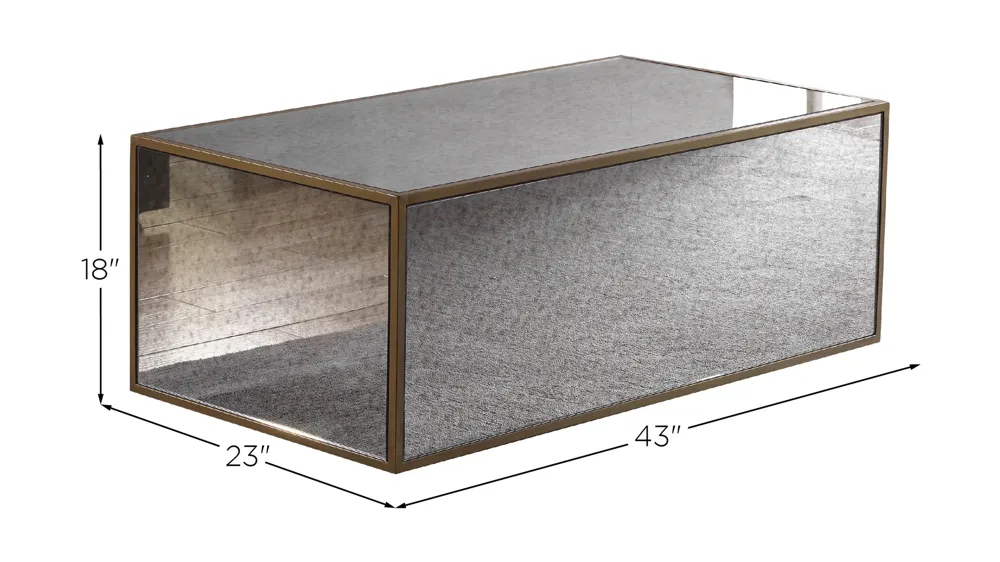 Lana Mirrored Coffee Table Dimensions