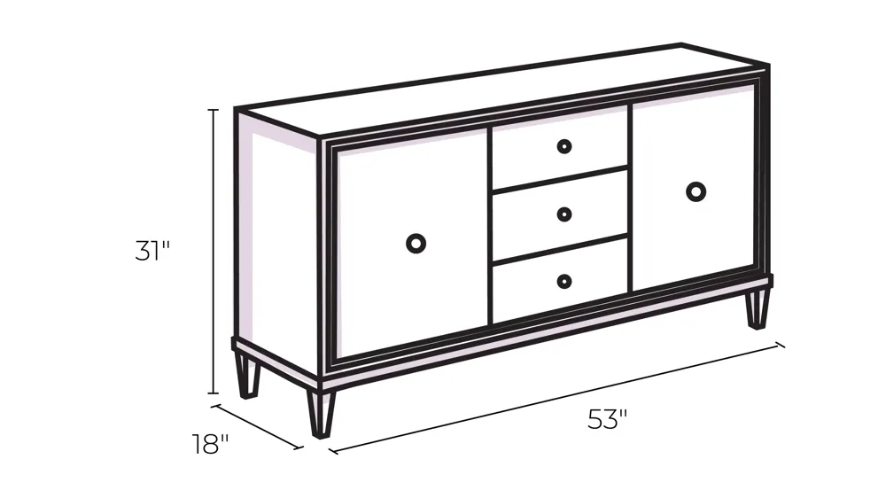 Country Grove Buffet Dimensions
