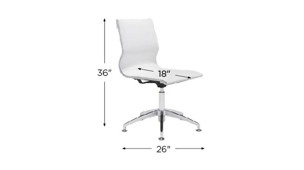 Lider Plus Armless Office Chair Dimensions