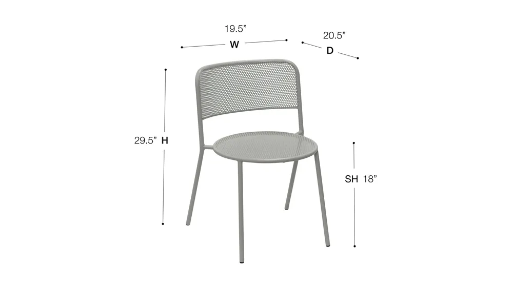 Nansen Outdoor Side Chair - Set of 2 Dimensions