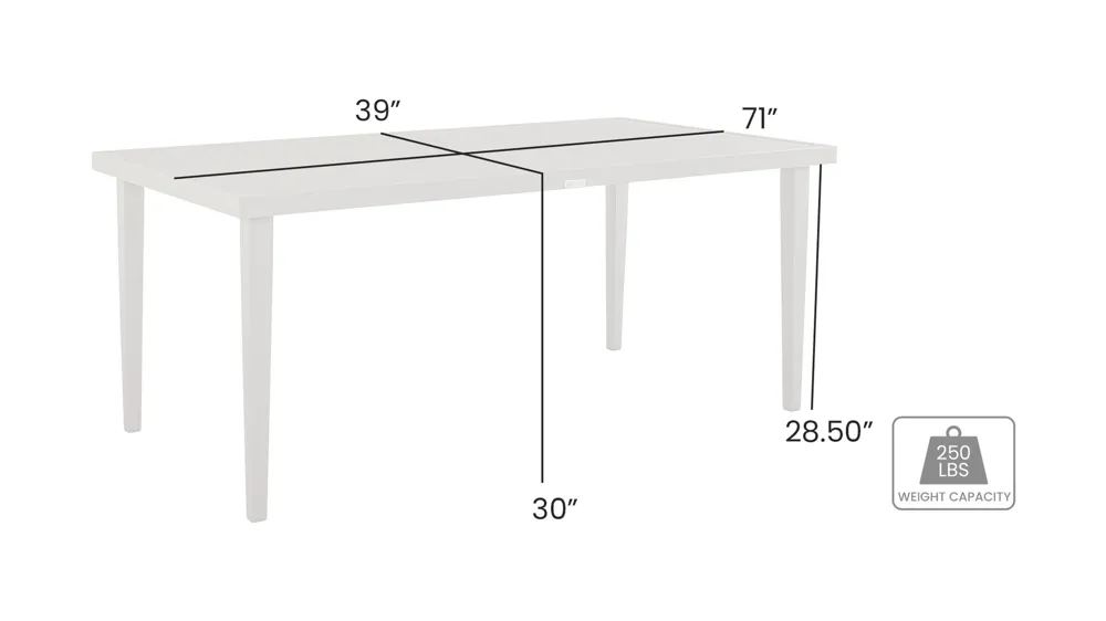 Grenada Outdoor Dining Table Dimensions