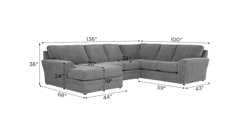 Kristoff 3-pc. Sectional Dimensions