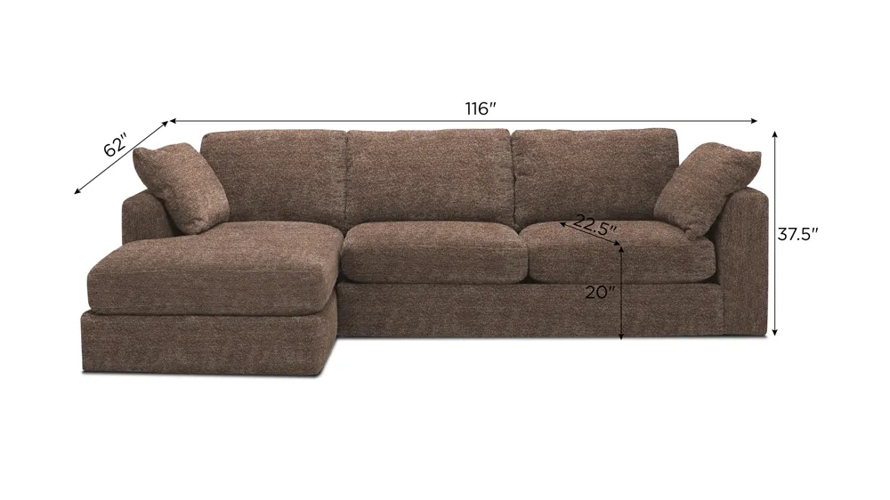 Nappily 2-pc. Sectional Dimensions