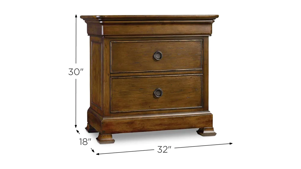 Archivist Three-Drawer Nightstand Dimensions