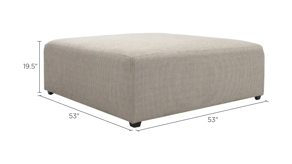 Hartsdale Chenille Cocktail Ottoman Dimensions