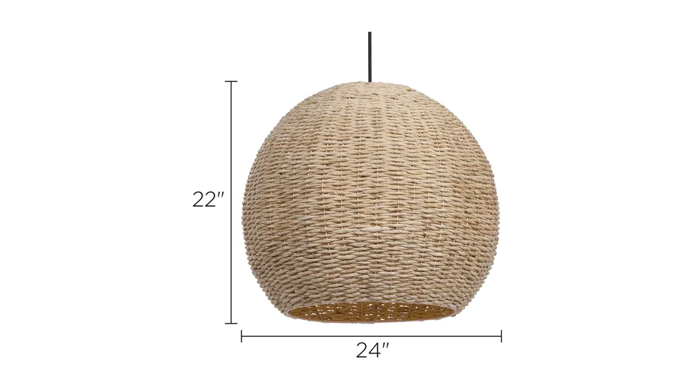 Seagrass Dome Pendant Light Dimensions