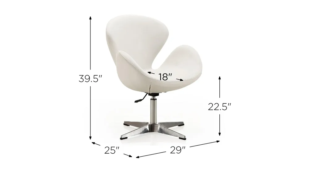 Raspberry Adjustable Swivel Chair (Set of 2) Dimensions