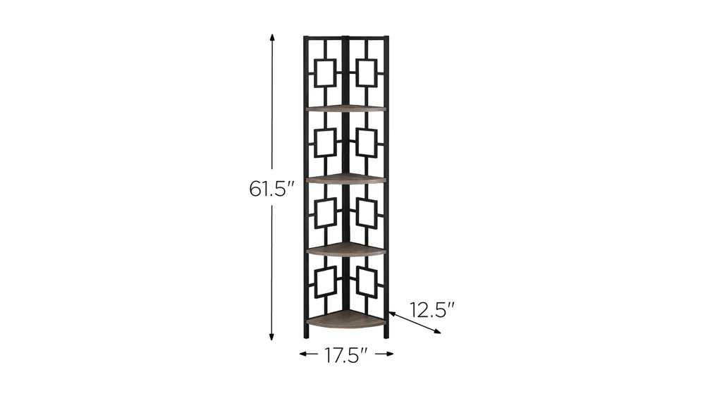 Malika Metal Corner Bookcase Dimensions