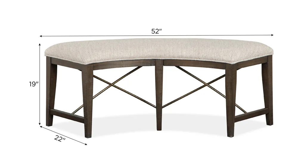Westley Falls Curved Bench Dimensions