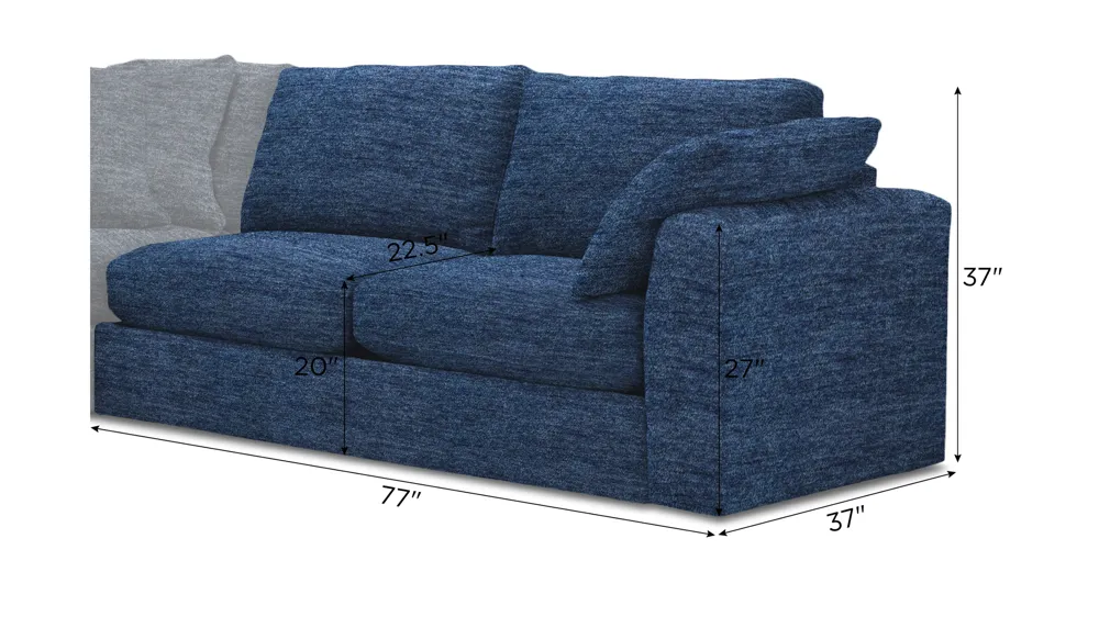 Nappily Right Arm Facing Loveseat Dimensions