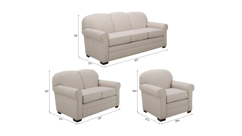 Petunia Living Room Set Dimensions