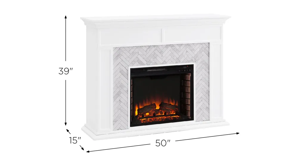 Jones Tiled Electric Fireplace Dimensions