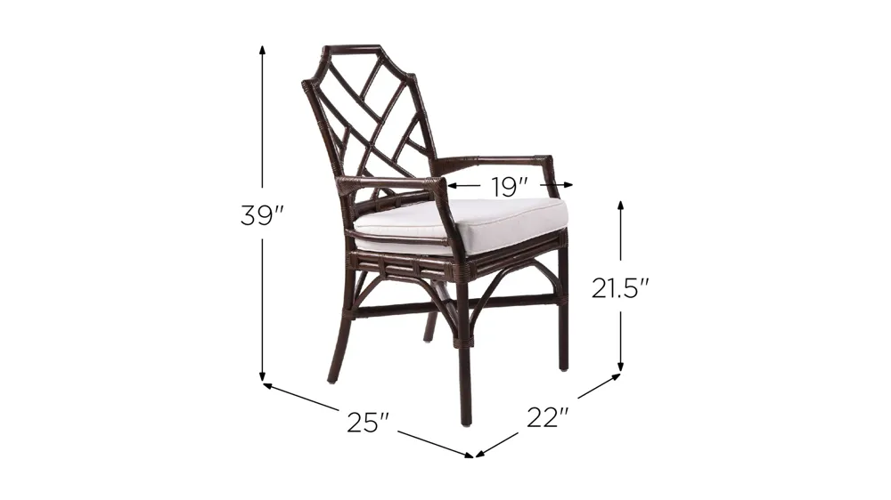 Kara Rattan Arm Chair Dimensions