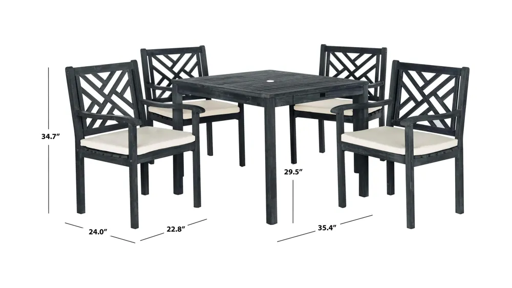 Kaylee 5-pc. Outdoor Dining Set Dimensions