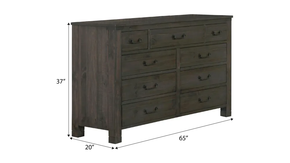 Abington 9-Drawer Bedroom Dresser Dimensions