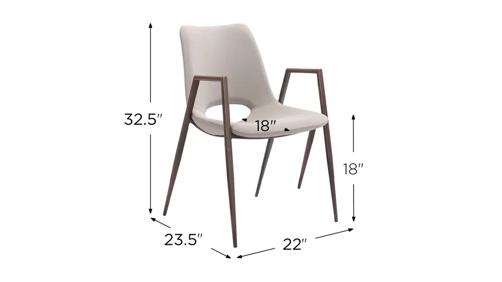 Desi Dining Chair: Set of 2 Dimensions