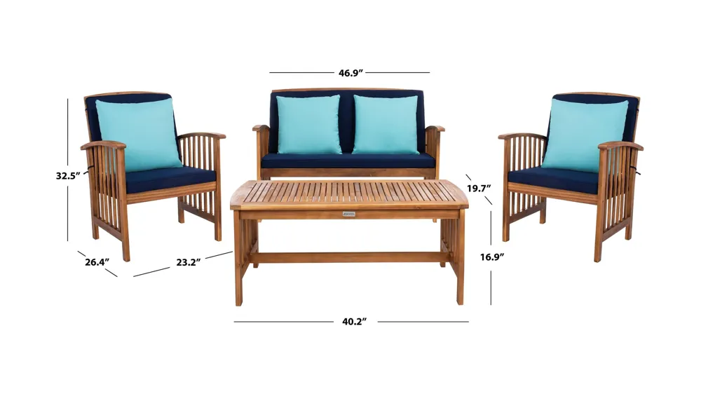 Minidoka 4-pc. Outdoor Set Dimensions