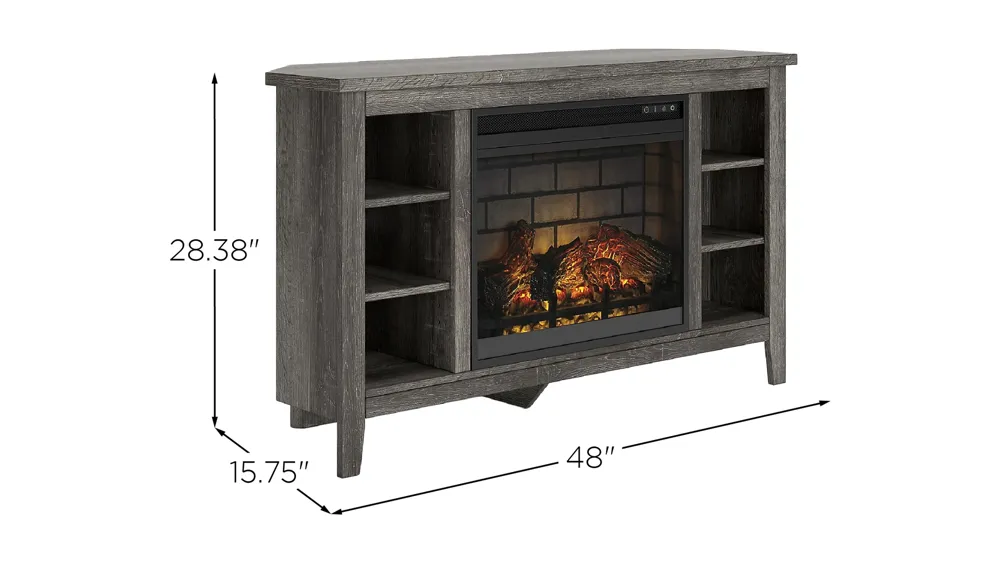 Arlenbry Corner TV Stand & Electric Fireplace Dimensions