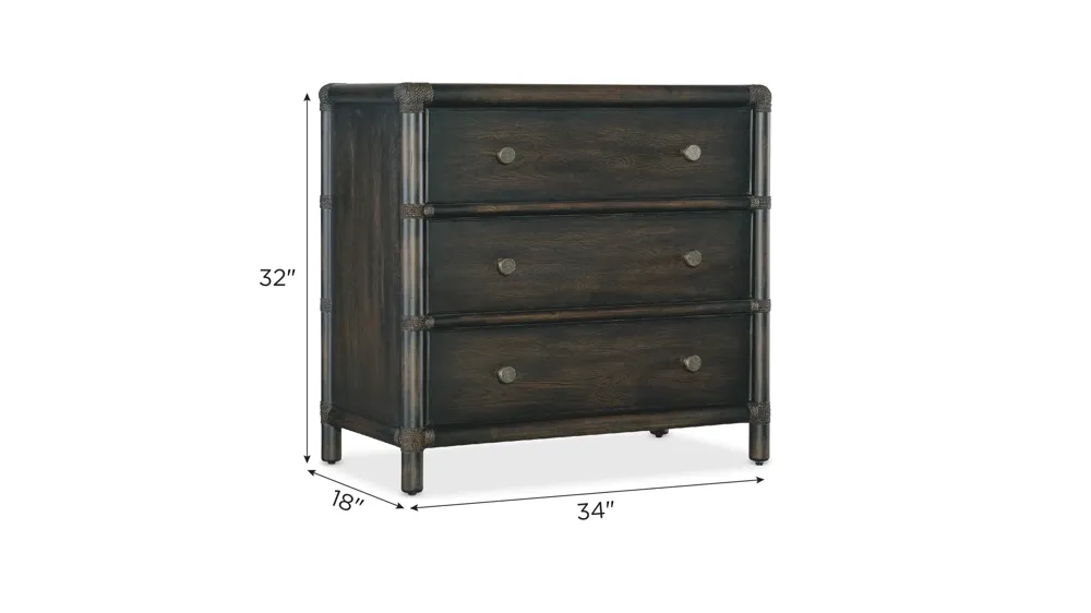 Retreat Pole Rattan Nightstand Dimensions