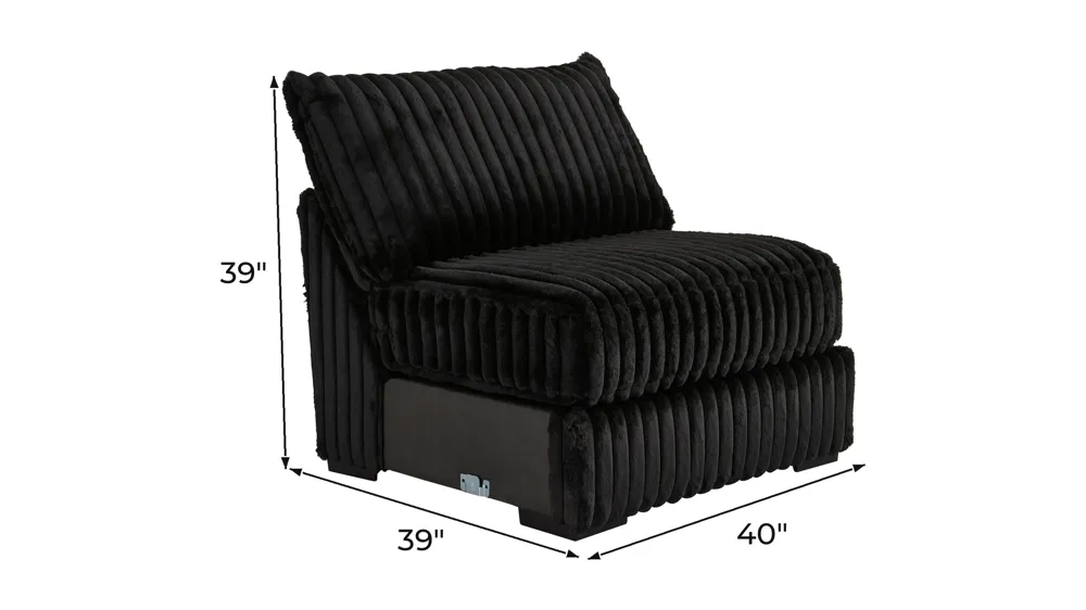 Onyx Moon Armless Chair Dimensions