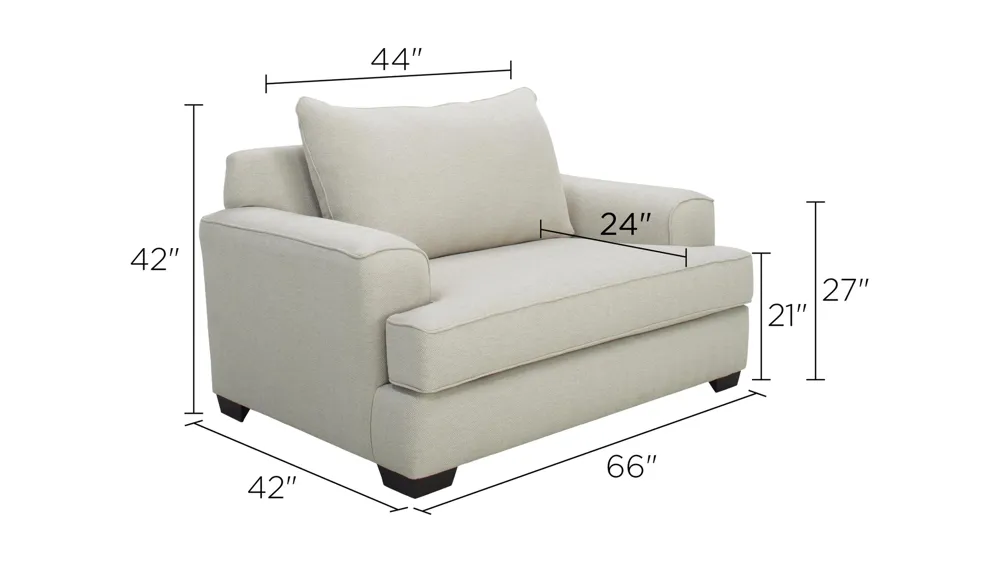 Marisa Chenille Chair-and-a-Half Dimensions