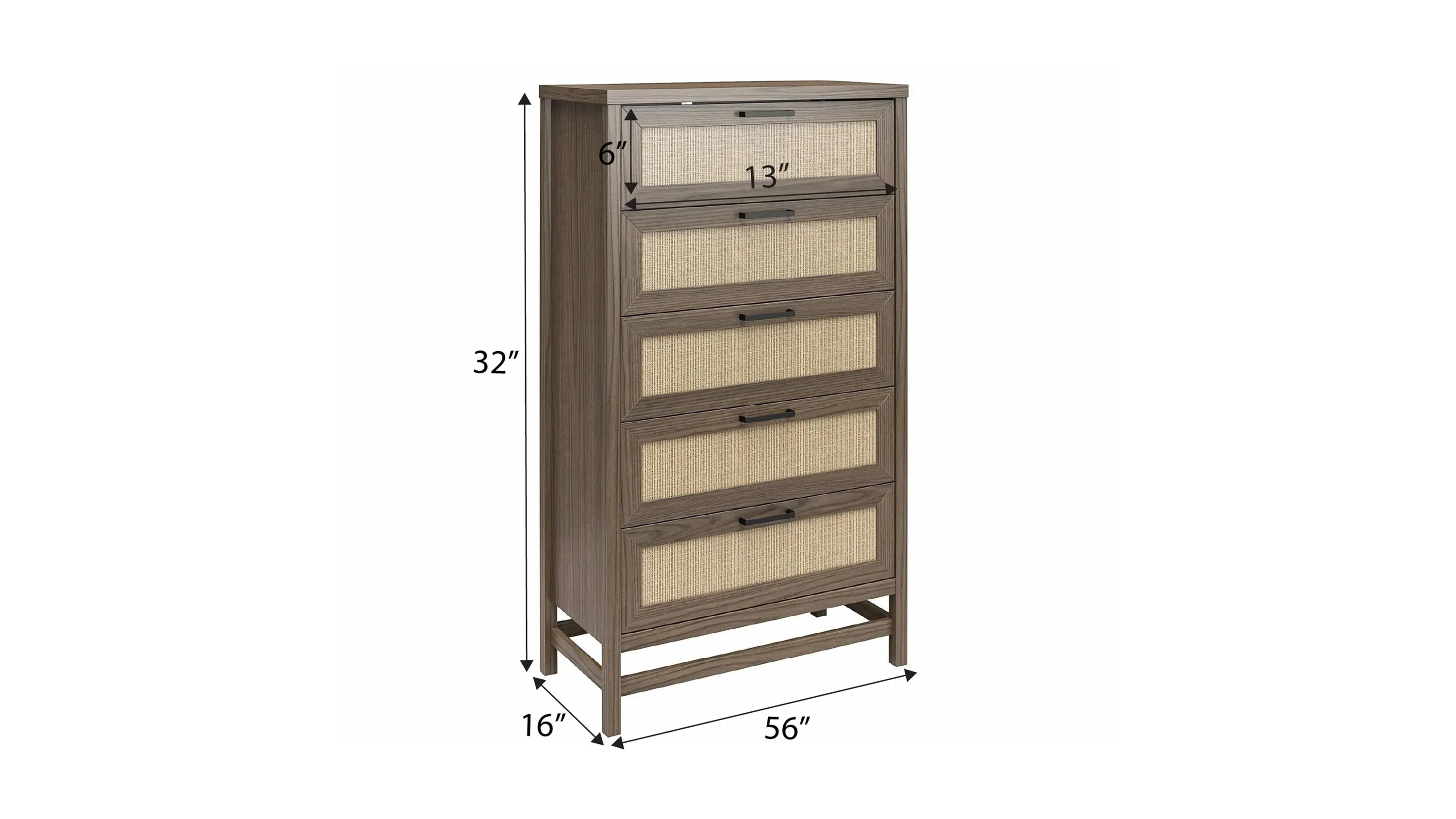 Lennon Tall 5 Drawer Dresser by Ameriwood Home | Raymour & Flanigan