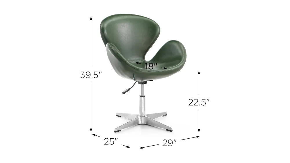 Raspberry Adjustable Swivel Chair (Set of 2) Dimensions