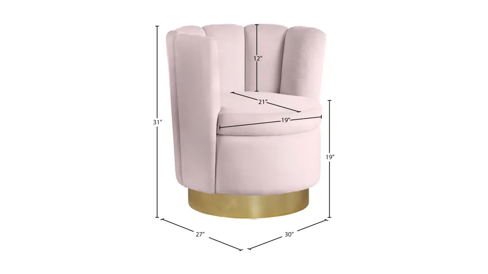 Lily Velvet Accent Chair Dimensions