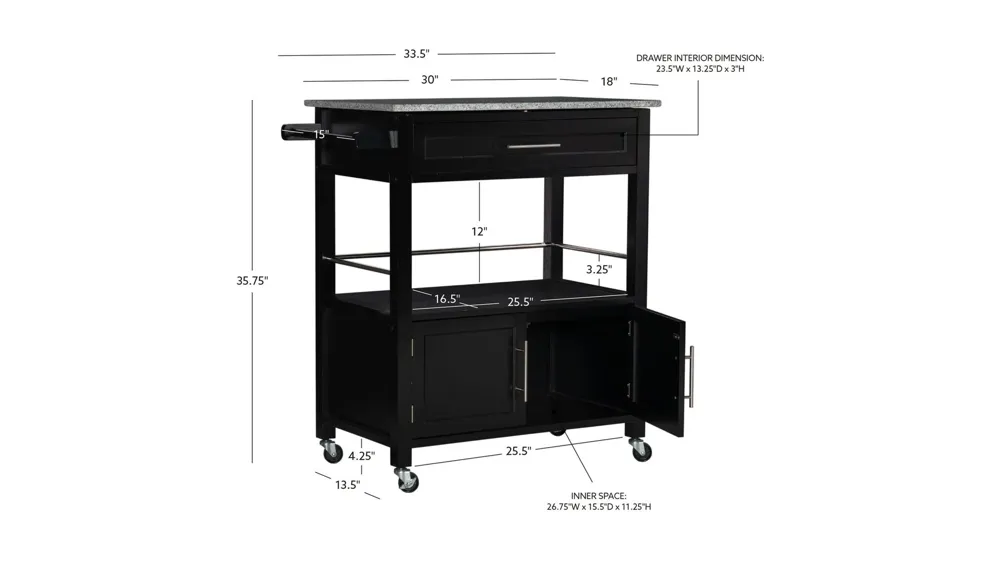 Cincinnati Kitchen Cart Dimensions