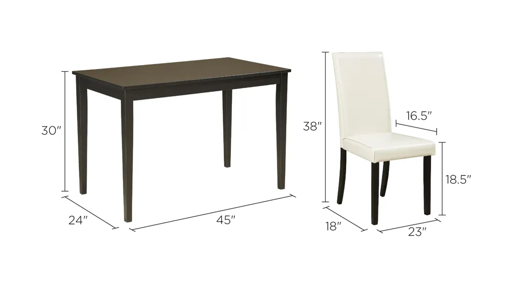 Kimonte 5-pc. Dining Set Dimensions