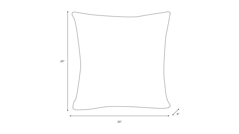 20" Outdoor Brush Palm Pillow Dimensions