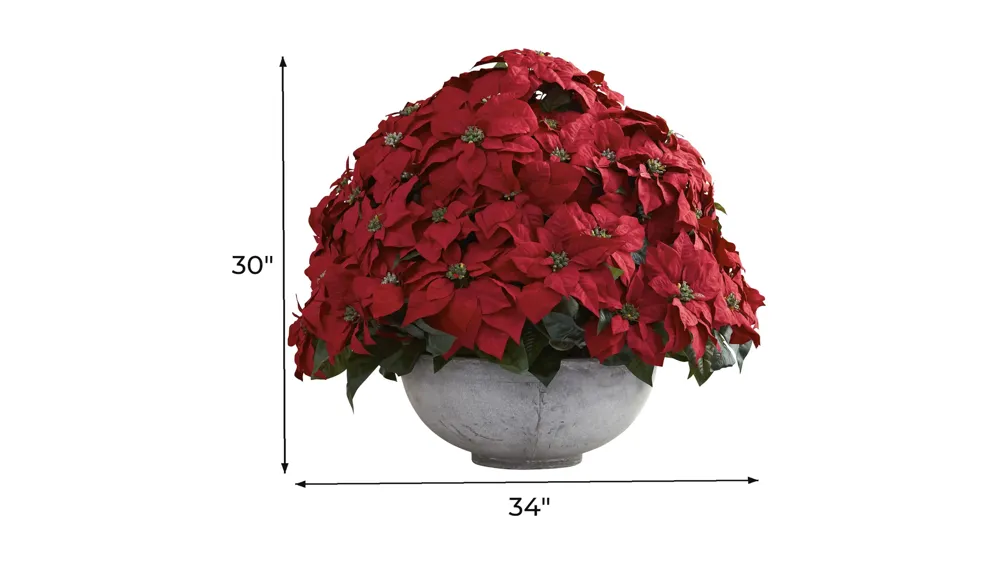 Giant Poinsettia Artificial Arrangement Dimensions