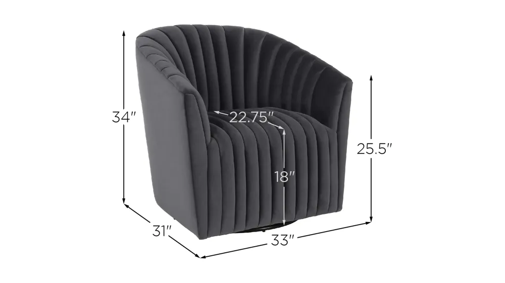 Arline Swivel Accent Chair Dimensions