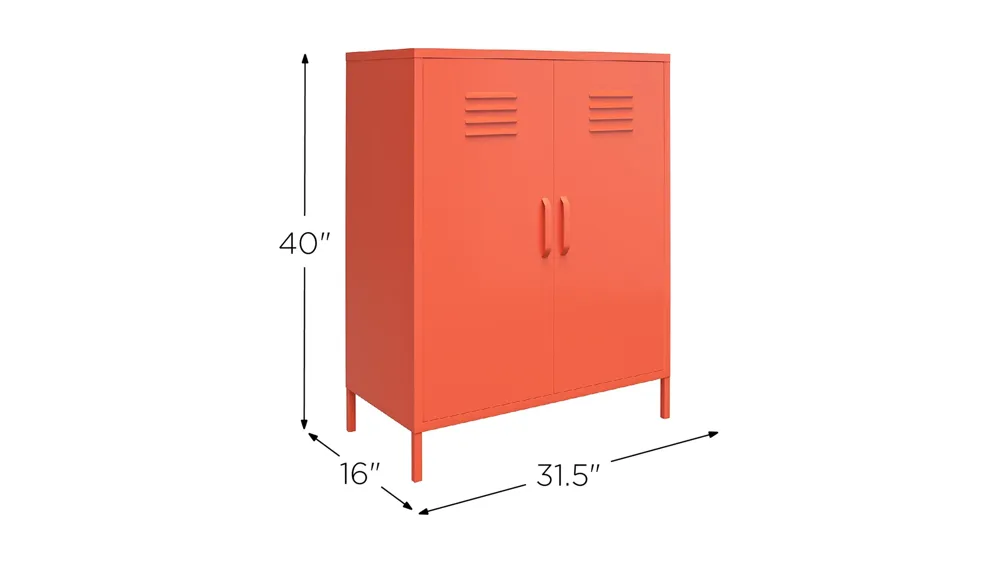 Novogratz Cache Two Door Metal Locker Storage Cabinet Dimensions