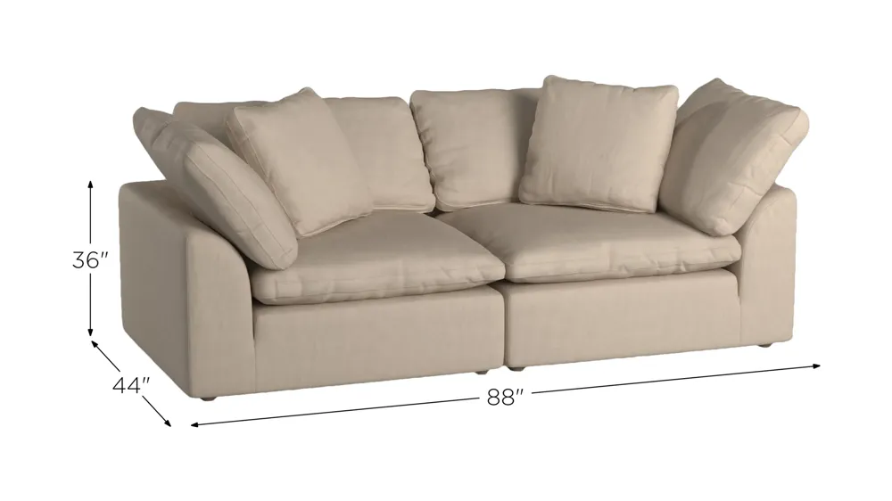 Puff Slipcover 2-pc.Sectional Dimensions