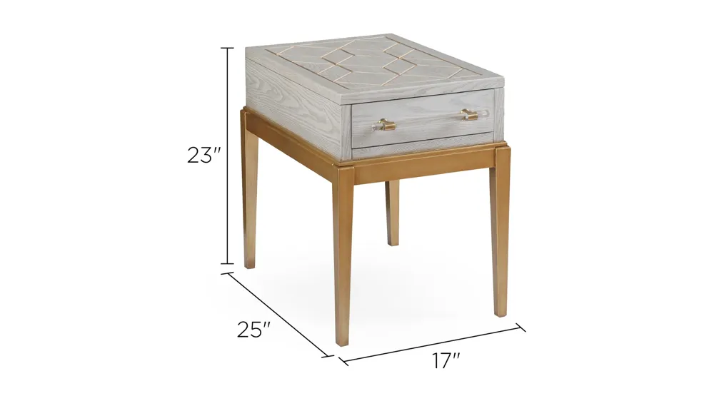 Perrine Rectangular Chairside Table Dimensions